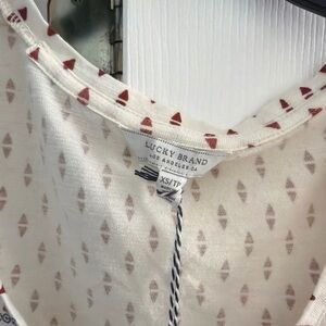 Lucky Brand White shirt NWT Rust Geo Print
